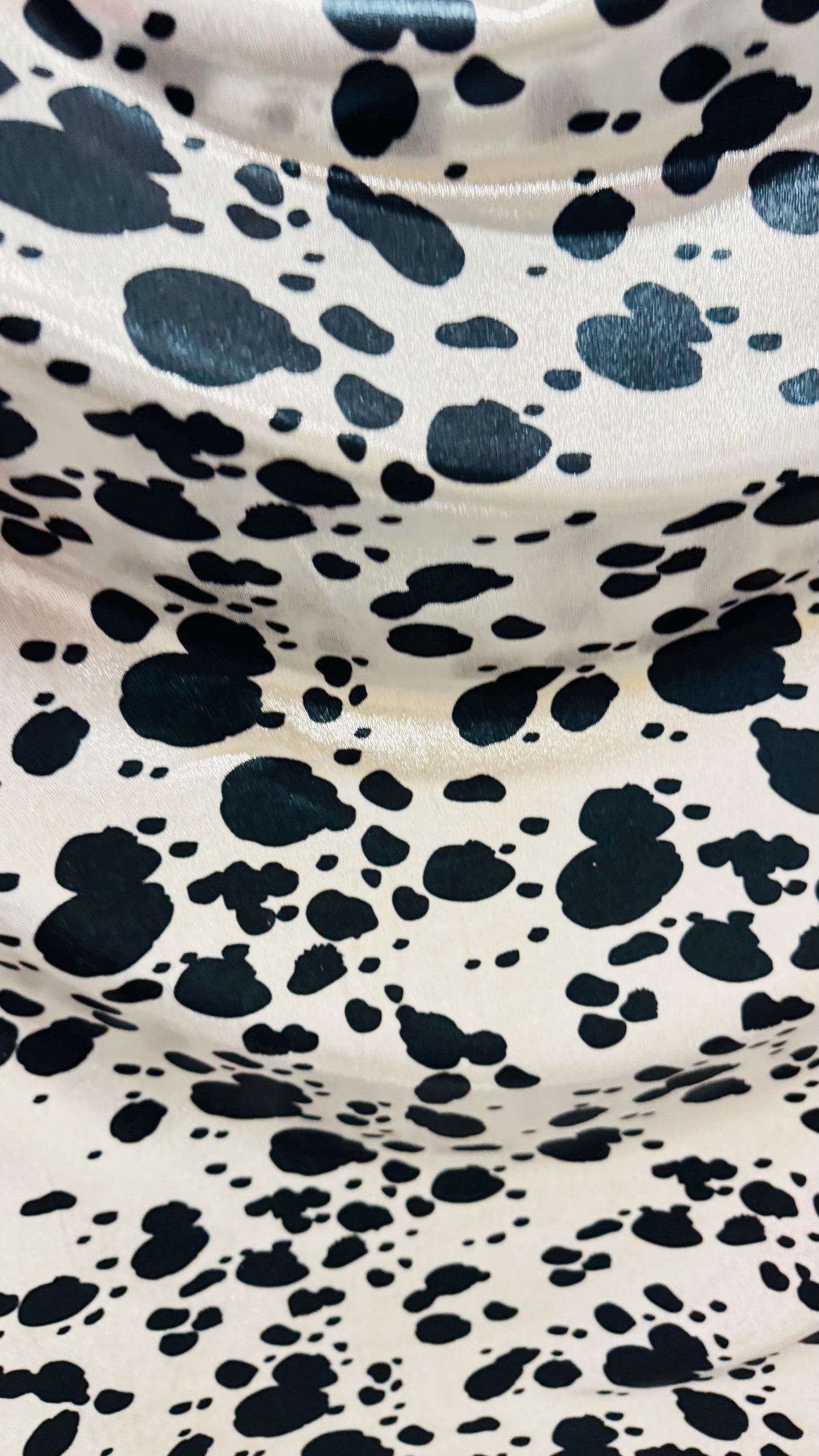 Luxury Dalmatian design on metallic nylon spandex with foggy foil  4-way stretch 58/60” High quality fabrics by AlexLAFabrics
