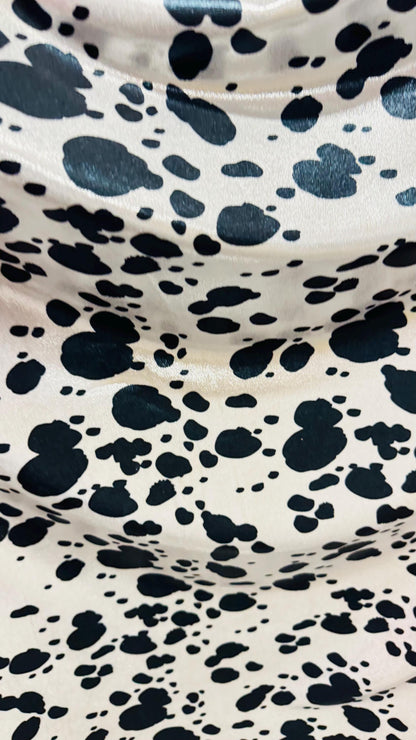 Luxury Dalmatian design on metallic nylon spandex with foggy foil  4-way stretch 58/60” High quality fabrics by AlexLAFabrics