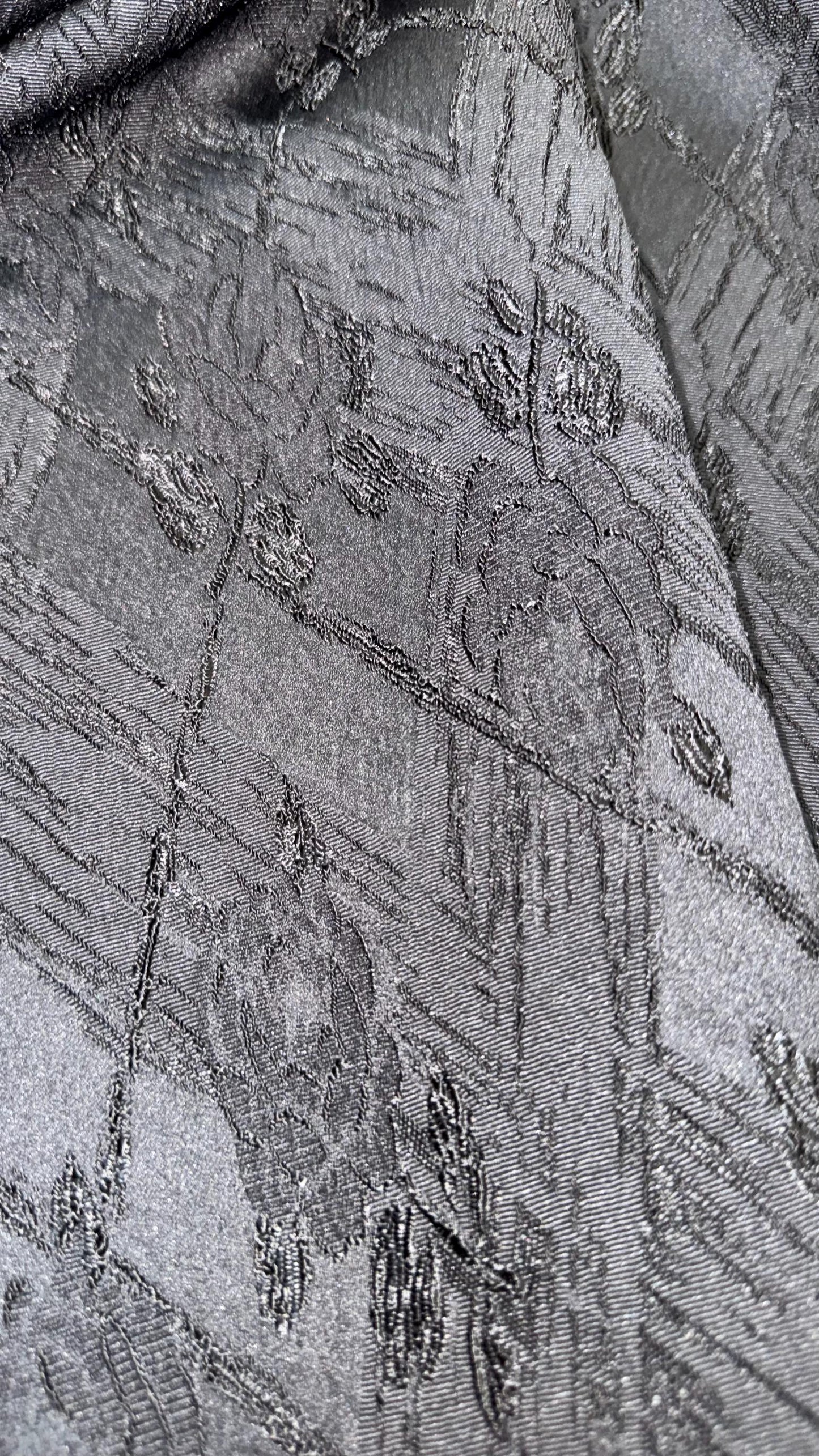 New Embossed Brocade flower design Non Stretch Black  color 58/60” Sold by the YD. High quality fabrics by AlexLAFabrics