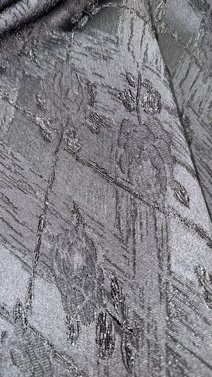 New Embossed Brocade flower design Non Stretch Black  color 58/60” Sold by the YD. High quality fabrics by AlexLAFabrics