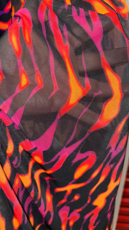 New tiger camouflage design print on heavy nylon spandex and power mesh nylon spandex  4way stretch 58/60" Sold by the YD. Ships worldwide