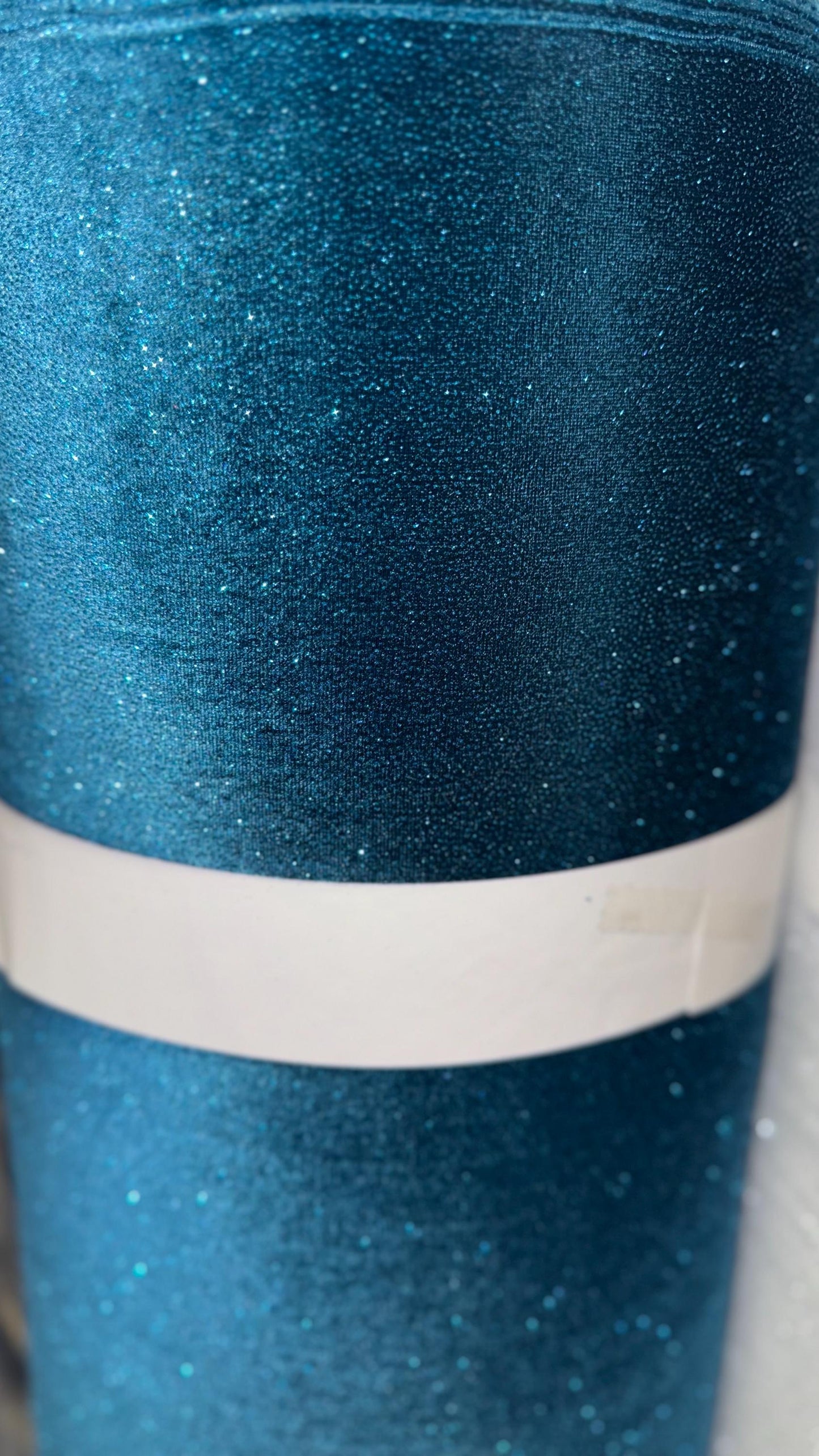 Stretch velvet with glitter teal and White/Silver color heavy velvet 4way Stretch 58/60" Sold by the YD. Ships worldwide from Los Angeles