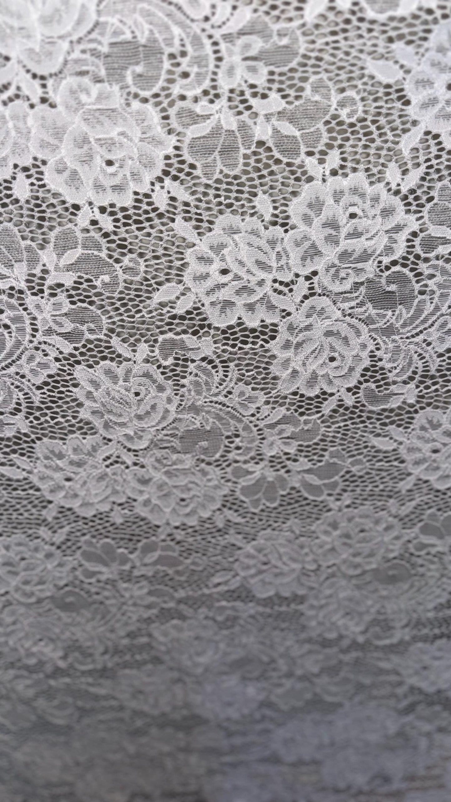 White Victoria lace 4-way stretch 58/60” High quality fabrics by AlexLAFabrics