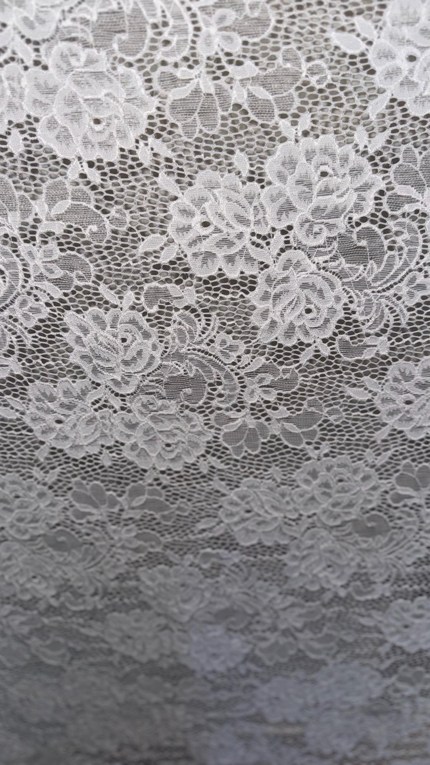 White Victoria lace 4-way stretch 58/60” High quality fabrics by AlexLAFabrics
