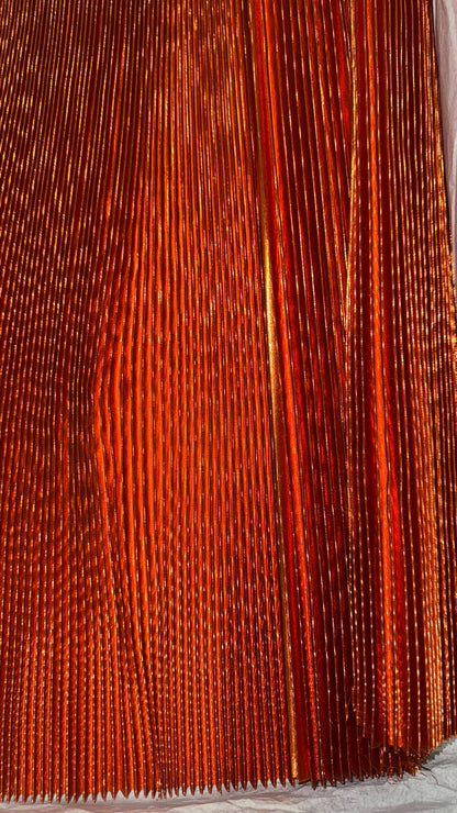 Deluxe Accordion 1/2” Metallic pleated lame super shiny fabric 45” Sold by the YD and half YD. Ships worldwide from Los Angeles USA.