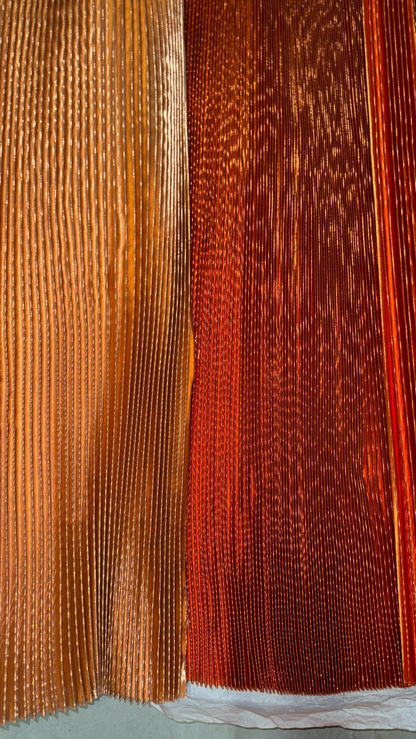 Deluxe Accordion 1/2” Metallic pleated lame super shiny fabric 45” Sold by the YD and half YD. Ships worldwide from Los Angeles USA.