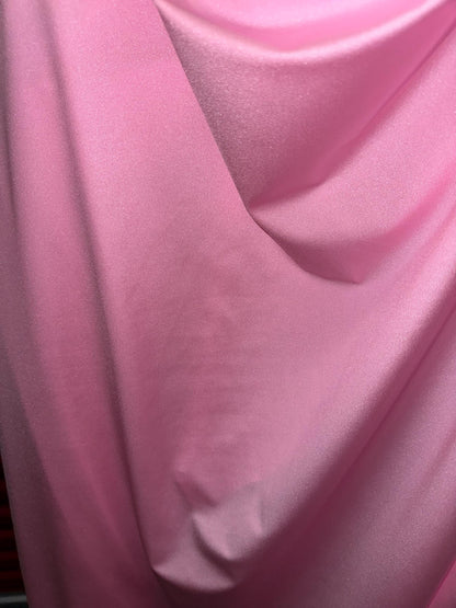 New foggy foil metallic spandex pink/pink color and Bubblegum pink shiny tricot nylon spandex 4way Stretch 58/60" Sold by the YD.