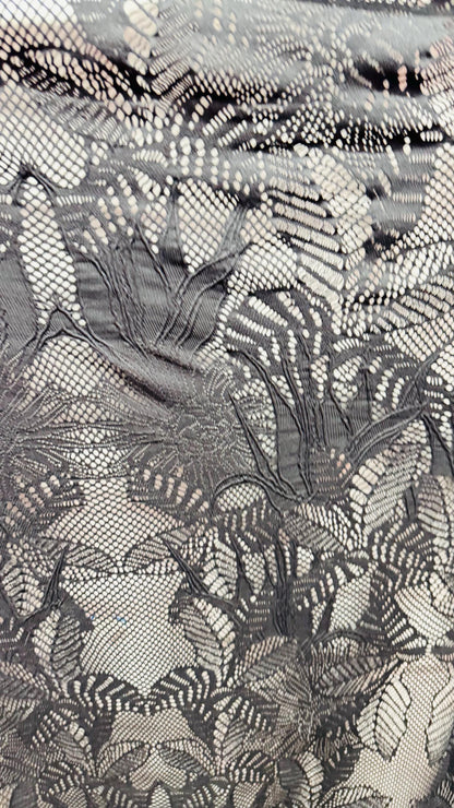 Stretch lace abstract Leaves design NEW LACE 4way stretch 50/52" sold by the yd. Ships worldwide from Los Angeles California USA.
