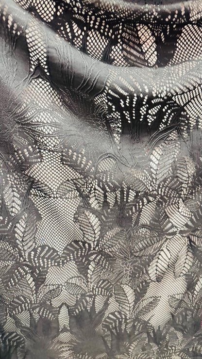 Stretch lace abstract Leaves design NEW LACE 4way stretch 50/52" sold by the yd. Ships worldwide from Los Angeles California USA.