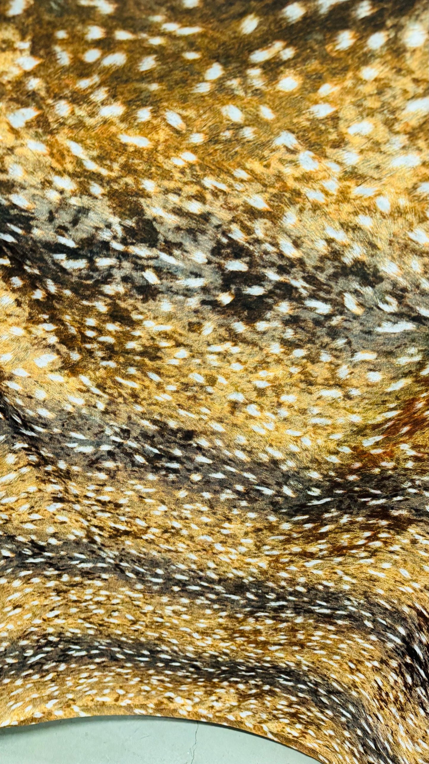 Bambi Exotic design animal print on stretch velvet best quality 58/60” Sold by the YD. Ships worldwide from Los Angeles California USA.