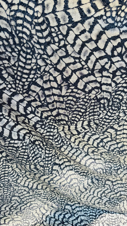 New Exotic Abstract Animal design foil on slinky spandex 4way stretch 58/60" Sold by the YD. Ships worldwide from Los Angeles California USA