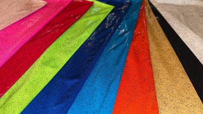 New Iridescent Pebbles hologram foil metallic nylon spandex 4-way stretch 58/60” Sold by the YD. Ships worldwide from Los Angeles CA USA