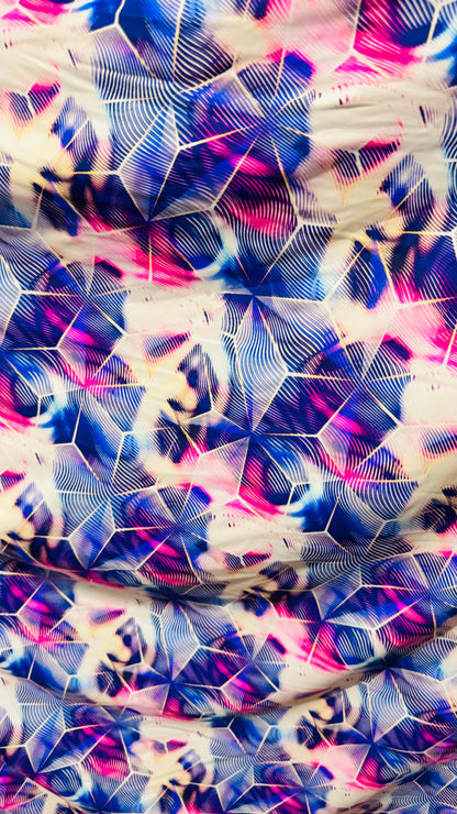 New Cube Geometric design print on great quality of nylon spandex 4-way stretch 58/60” Sold by the YD. Ships worldwide from Los Ángeles