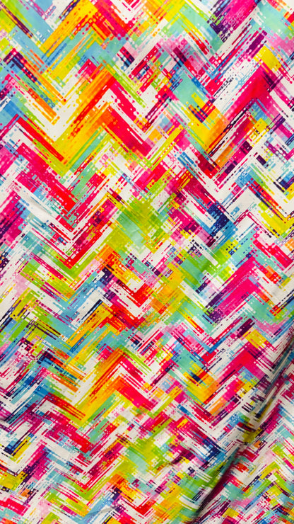 New 3D Abstract design multicolor on nylon spandex 4 way stretch 58/60"  Sold by the YD. Ships worldwide from Los Angeles California USA