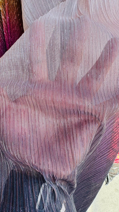 New Pleated metallic Ombre stretch mesh 4way stretch 58/60" Sold by the YD. Ships worldwide from Los Angeles California USA.