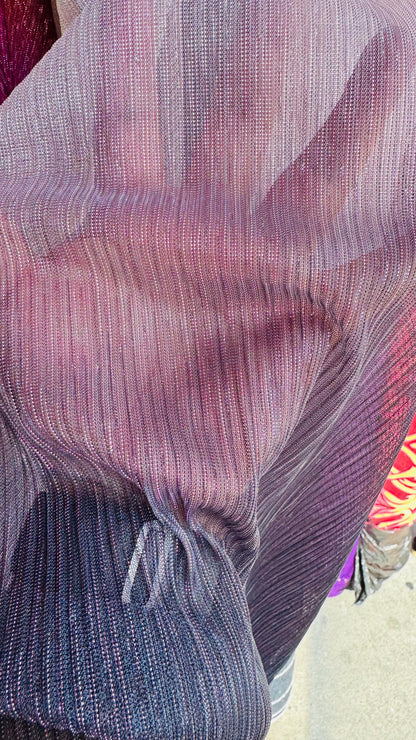 New Pleated metallic Ombre stretch mesh 4way stretch 58/60" Sold by the YD. Ships worldwide from Los Angeles California USA.