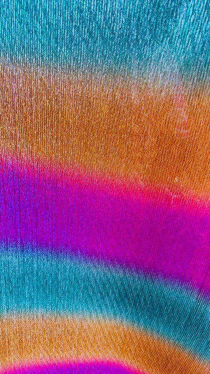 New Pleated metallic Ombre stretch mesh 4way stretch 58/60" Sold by the YD. Ships worldwide from Los Angeles California USA.
