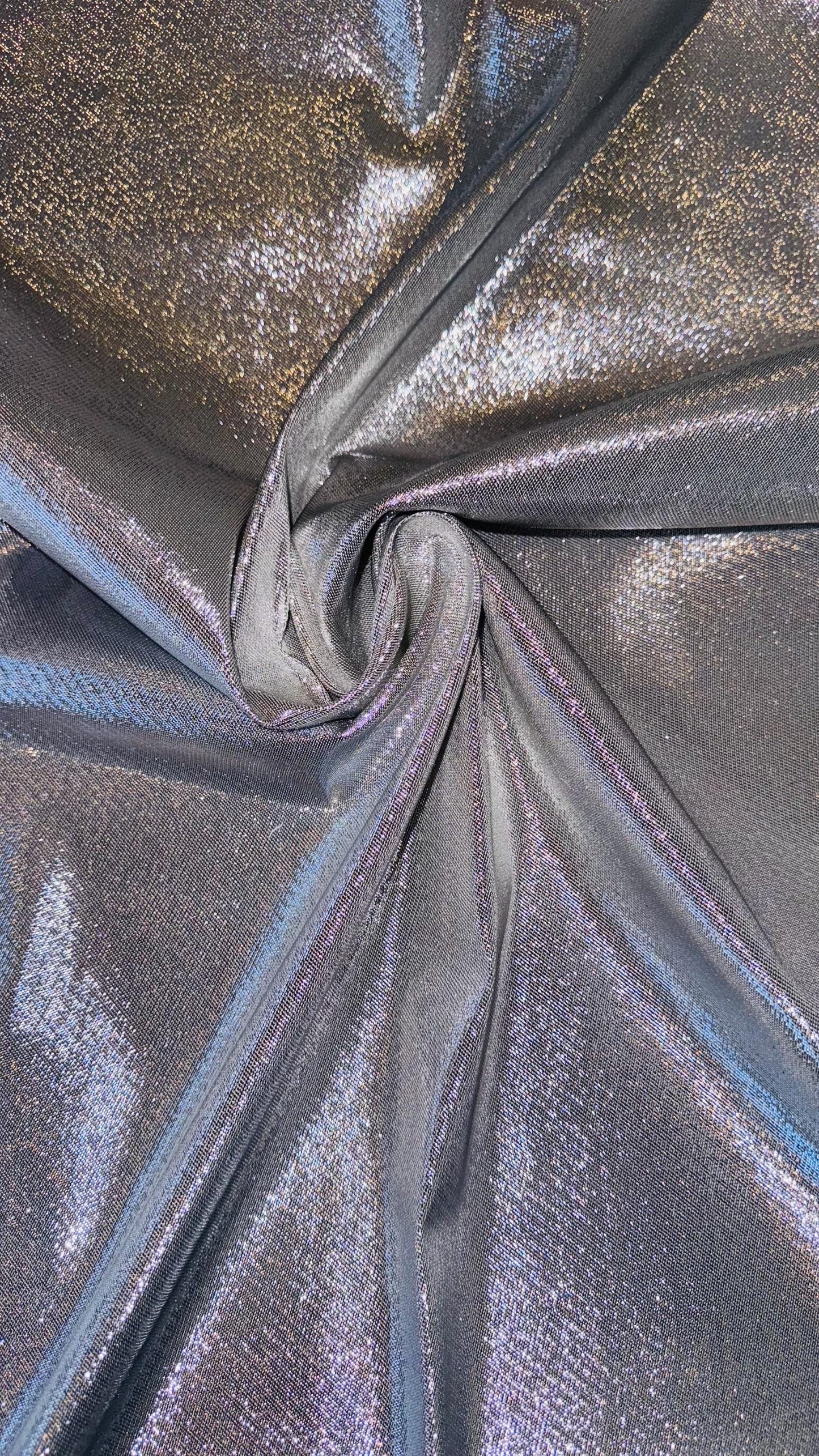 Silver Metallic Lame Lurex stretch super shiny  4-way stretch 45/46” Sold by the YD. Ships Worldwide from Los Angeles California USA.