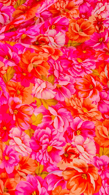New Lovely Flowers design Pink/Coral  print on great quality of silky high multi chiffon non stretch 58/60” Sold by the YD. Ships worldwide