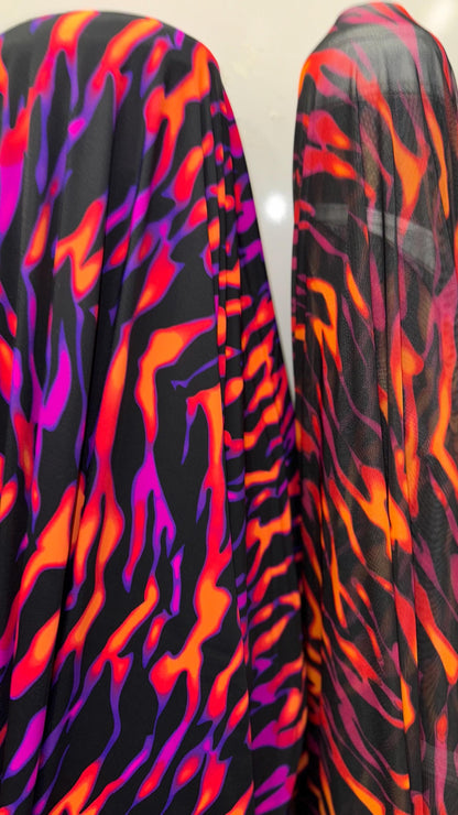 New tiger camouflage design print on heavy nylon spandex and power mesh nylon spandex  4way stretch 58/60" Sold by the YD. Ships worldwide