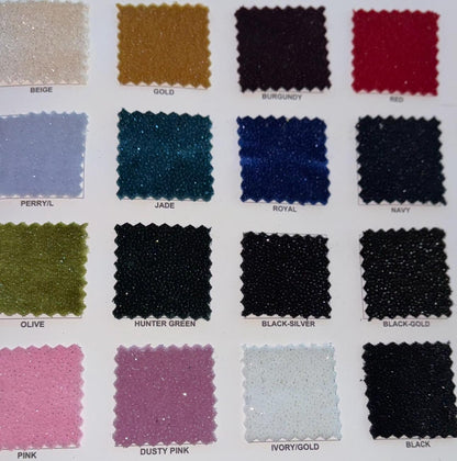 Stretch velvet with glitter teal and White/Silver color heavy velvet 4way Stretch 58/60" Sold by the YD. Ships worldwide from Los Angeles