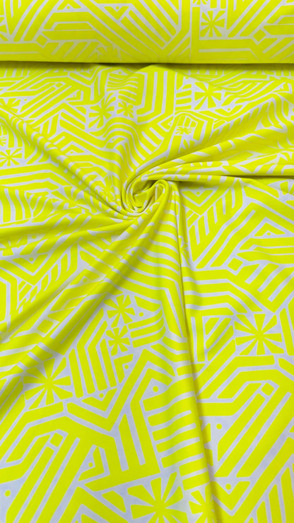 Geometric Fashion design nylon spandex 4way stretch 54/55" sold by the yd. Ships worldwide from Los Angeles California USA
