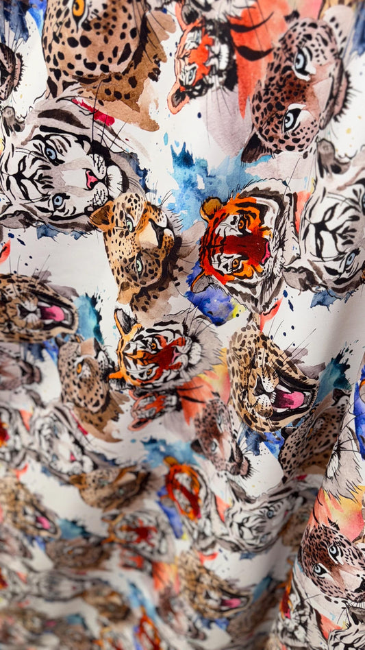 New Exotic Tiger design print on heavy nylon spandex 4-way stretch 58/60" Sold by the YD. Ships worldwide from Los Angeles California USA