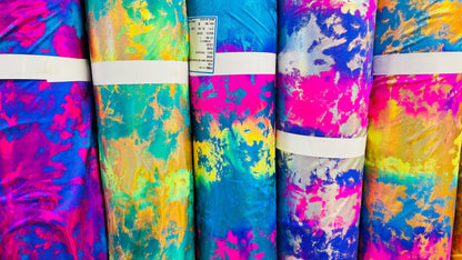 New Splattered lava abstract design Iridescent metallic nylon spandex 4-way stretch 58/60" Sold by the YD. Ships worldwide from Los Angeles