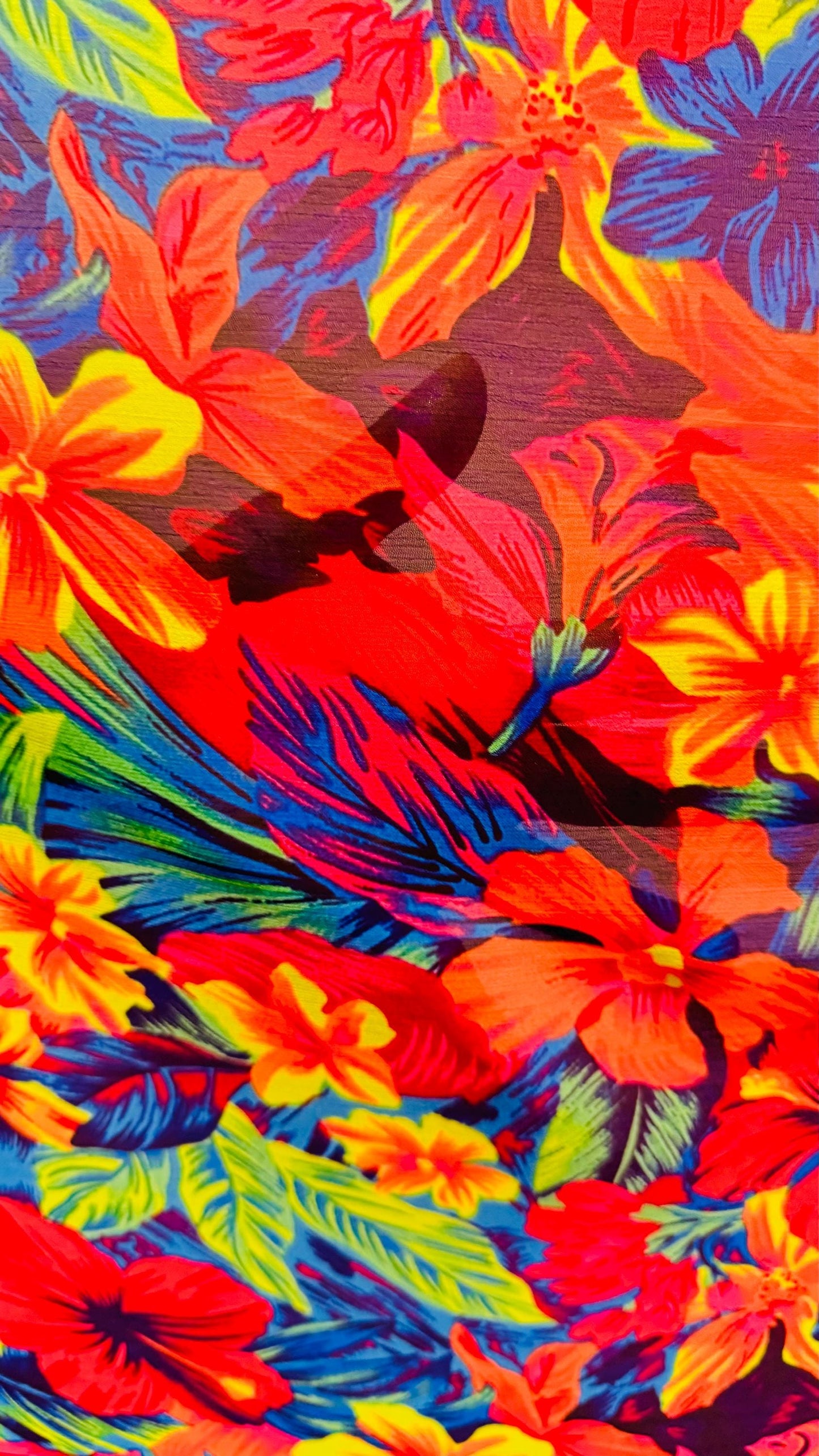New Hawaiian Tropical design Multicolor print on great quality of high multi chiffon silky quality non stretch 58/60” Sold by the YD.
