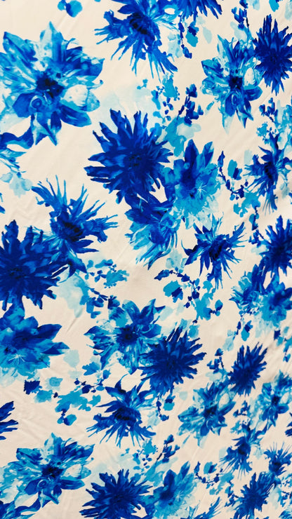 New Flower Abstract design print on heavy nylon spandex 4way stretch 58/60" Sold by the  YD. Ships worldwide from Los Angeles California.