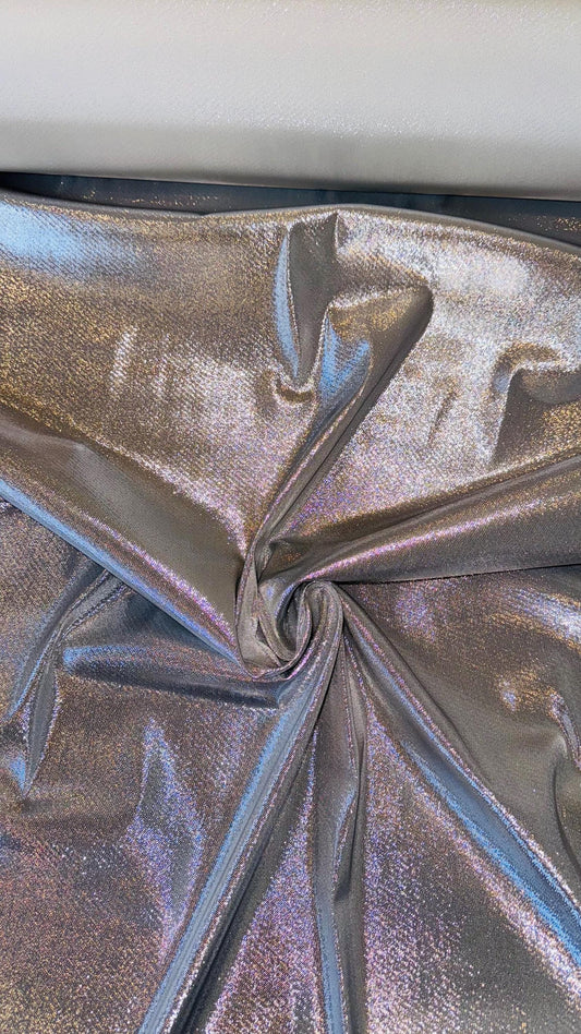 Silver Metallic Lame Lurex stretch super shiny  4-way stretch 45/46” Sold by the YD. Ships Worldwide from Los Angeles California USA.