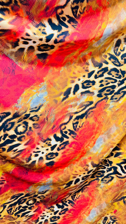 New Exotic Hiding Leopard design print on great quality of nylon spandex and power mesh nylon spandex 4-way stretch 58/60” High quality