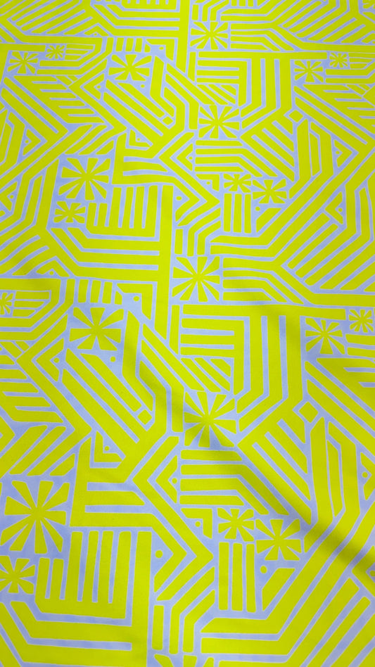 Geometric Fashion design nylon spandex 4way stretch 54/55" sold by the yd. Ships worldwide from Los Angeles California USA