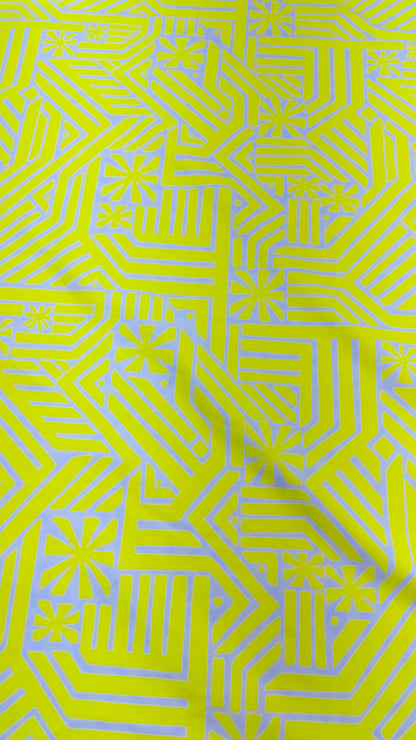 Geometric Fashion design nylon spandex 4way stretch 54/55" sold by the yd. Ships worldwide from Los Angeles California USA