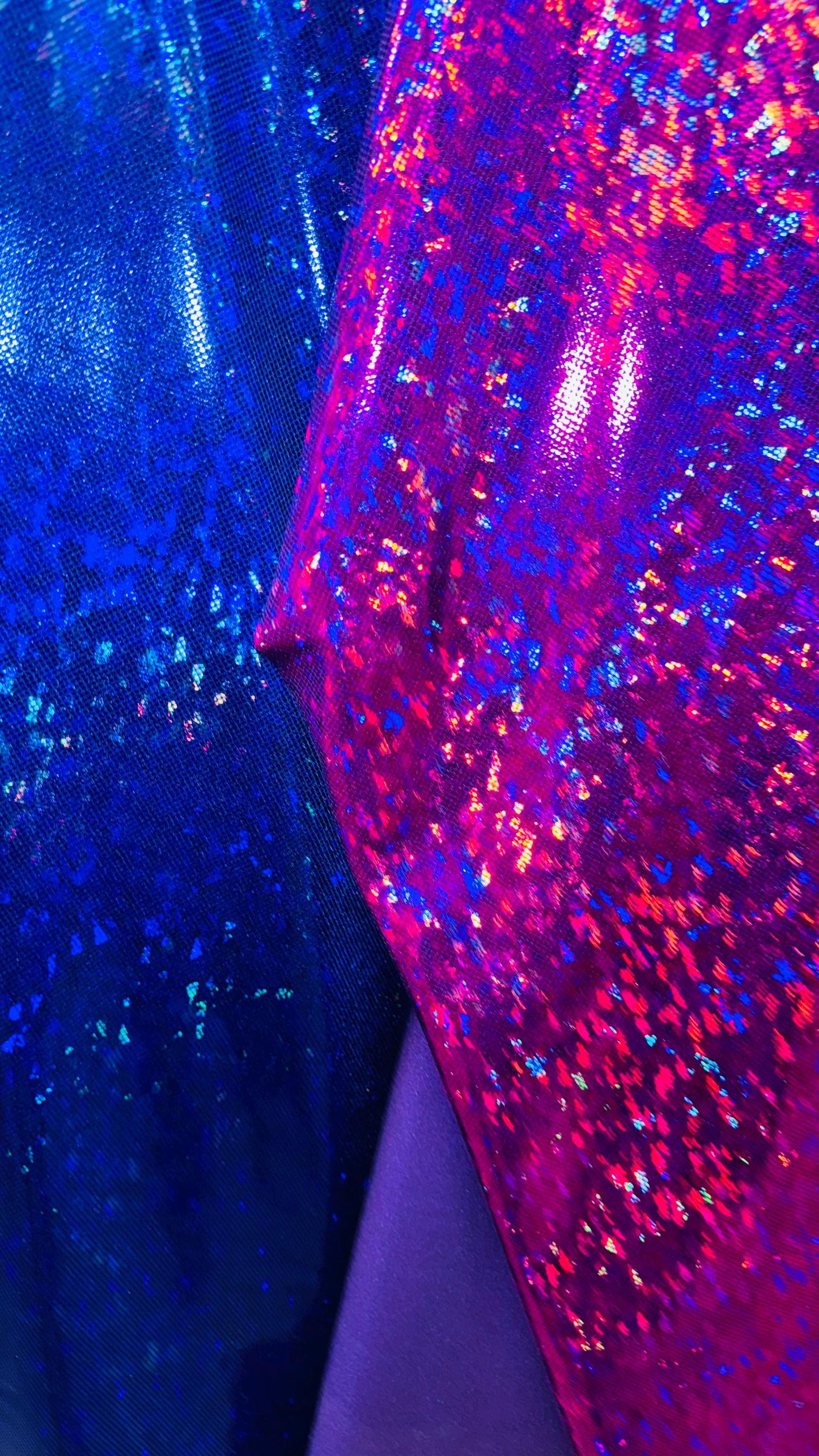New Shattered glass metallic nylon spandex broken glass hologram 4way stretch 58/60" Sold by the YD. Ships worldwide from Los Angeles CA.