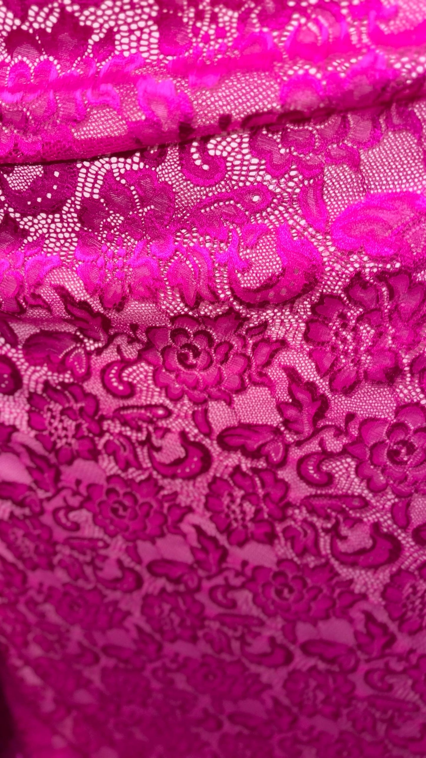 New Victoria Stretch lace design best quality of Magenta stretch lace 55/57” Sold by the YD. Ships Worldwide from Los Ángeles California USA
