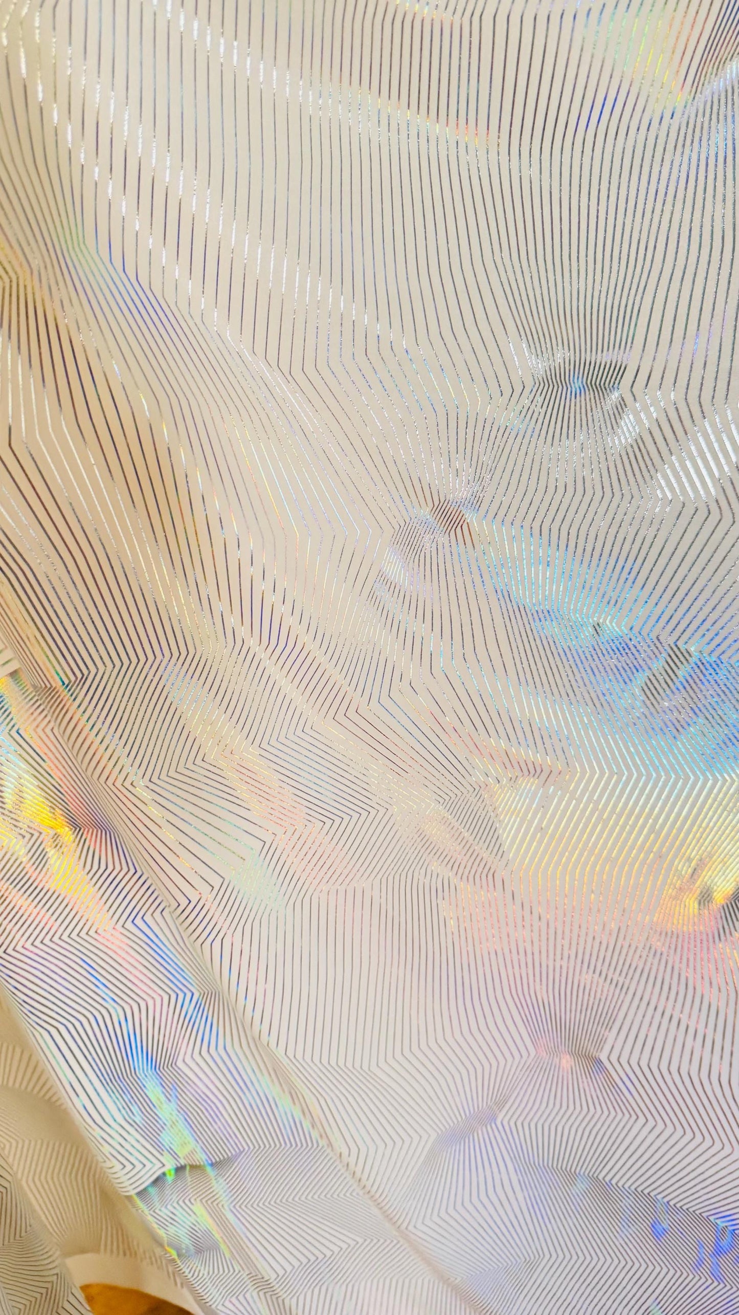 New Digital Geometric design on hologram poly spandex 2-way stretch 58/60” Sold by the YD. Ships Worldwide from Los Angeles California USA.