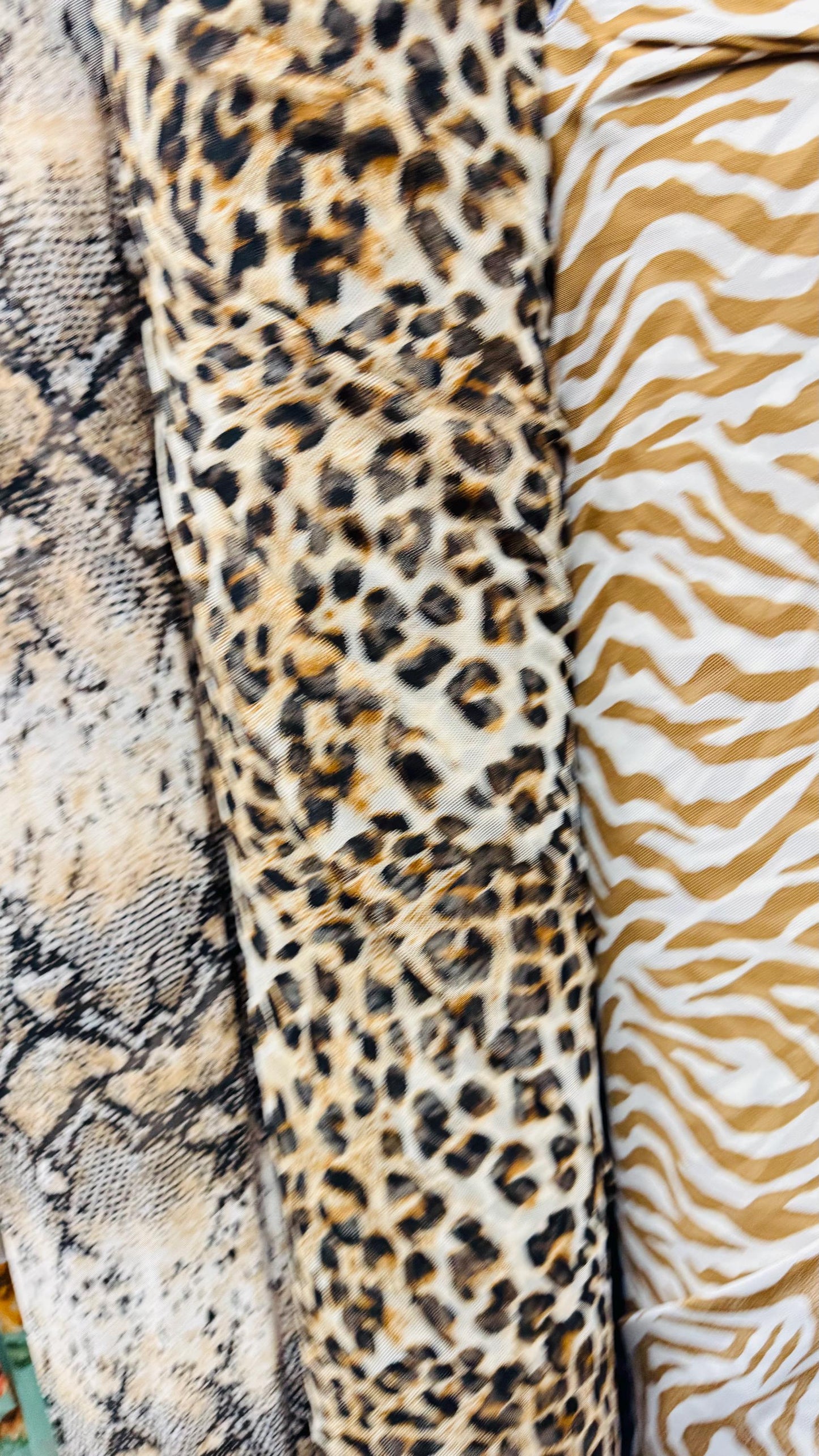 New Exotic Animals prints  designs pin power mesh  4-way stretch nylon spandex  58/60” Sold by the YD. Ships worldwide from Los Ángeles CA