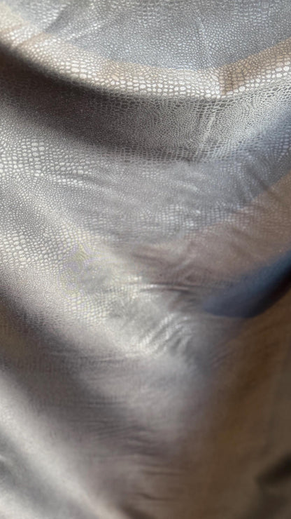Exotic Snake design on stretch Black twill with foil 2-way stretch 50”/52” Sold by the YD. Ships Worldwide from Los Angeles California USA