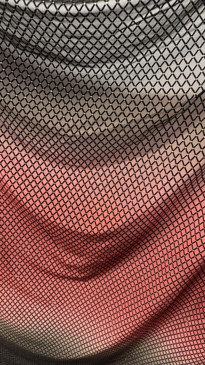 New Ombre design Mauve/Bkack Diamond power  mesh with glitter nylon spandex 4-way stretch 58/60”