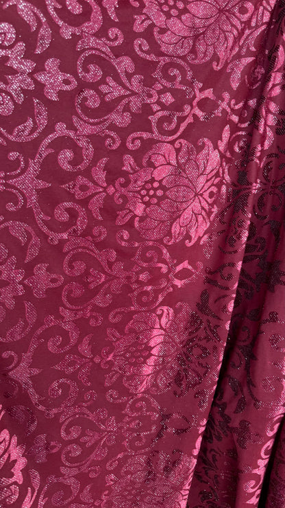 NEW Royal design Metallic burnout spandex velvet 4-way stretch 58/60” Sold by the YD. Ships worldwide from Los Angeles California USA.