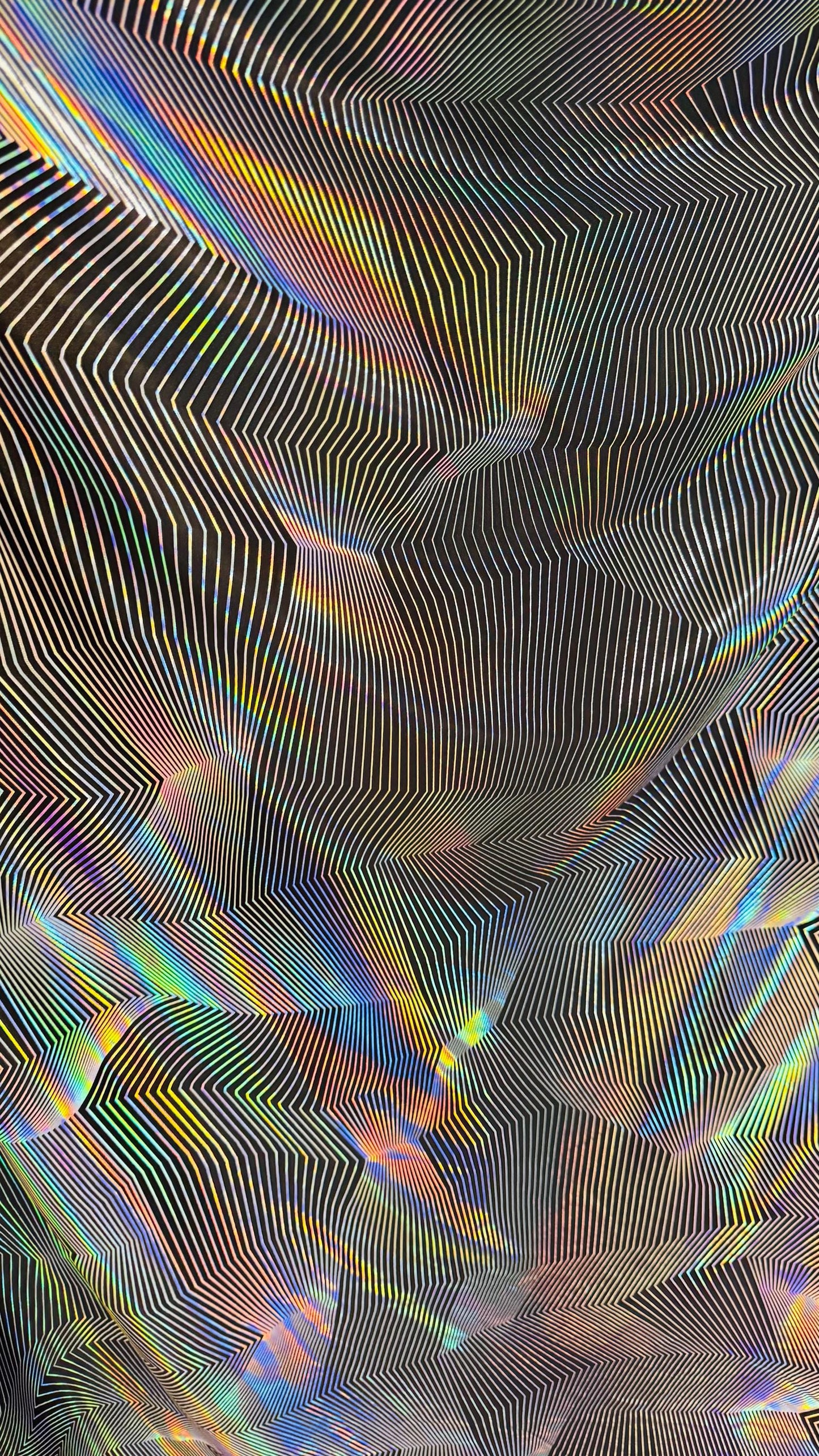 New Digital Geometric design on hologram poly spandex 2-way stretch 58/60” Sold by the YD. Ships Worldwide from Los Angeles California USA.
