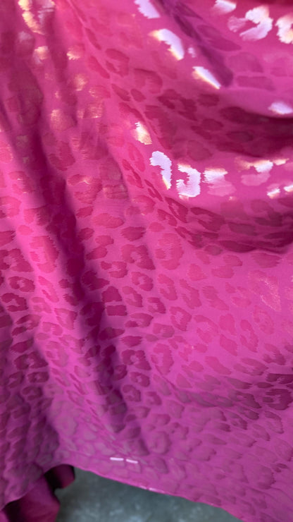 New Exotic metallic leopard design nylon spandex with clear foil 4-way stretch  58/60” Sold by the YD. Ships worldwide from Los Angeles