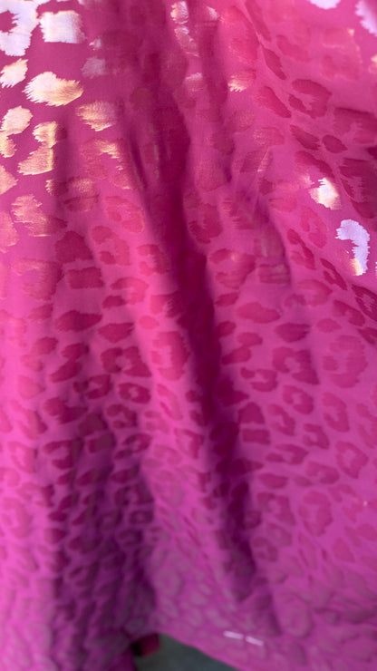 New Exotic metallic leopard design nylon spandex with clear foil 4-way stretch  58/60” Sold by the YD. Ships worldwide from Los Angeles