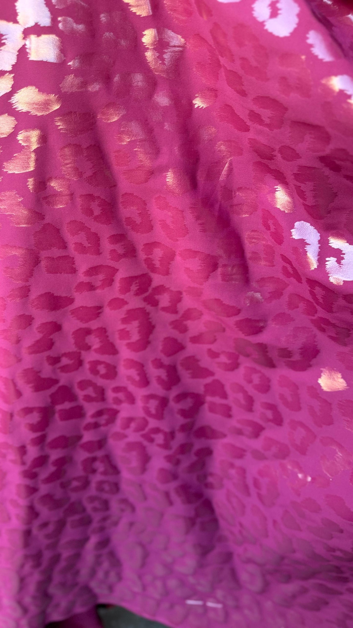 New Exotic metallic leopard design nylon spandex with clear foil 4-way stretch  58/60” Sold by the YD. Ships worldwide from Los Angeles