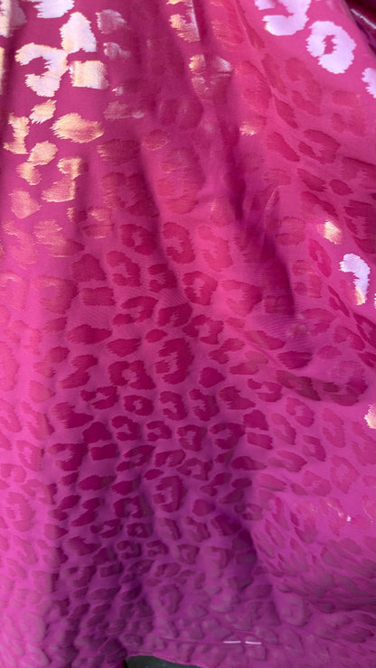 New Exotic metallic leopard design nylon spandex with clear foil 4-way stretch  58/60” Sold by the YD. Ships worldwide from Los Angeles