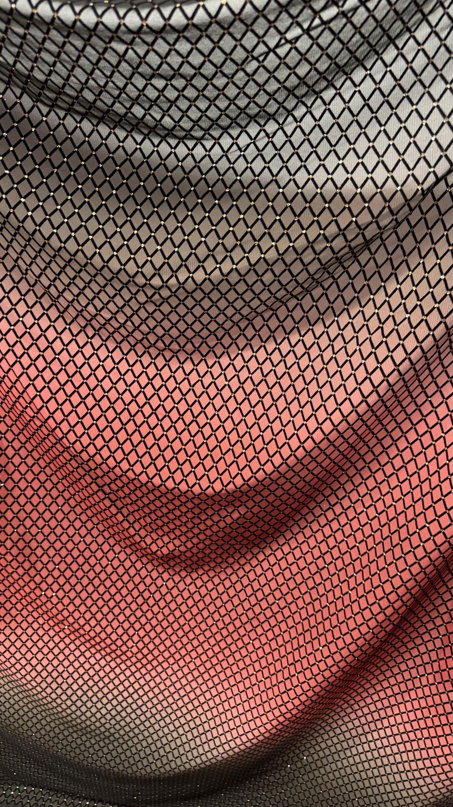 New Ombre design Mauve/Bkack Diamond power  mesh with glitter nylon spandex 4-way stretch 58/60”