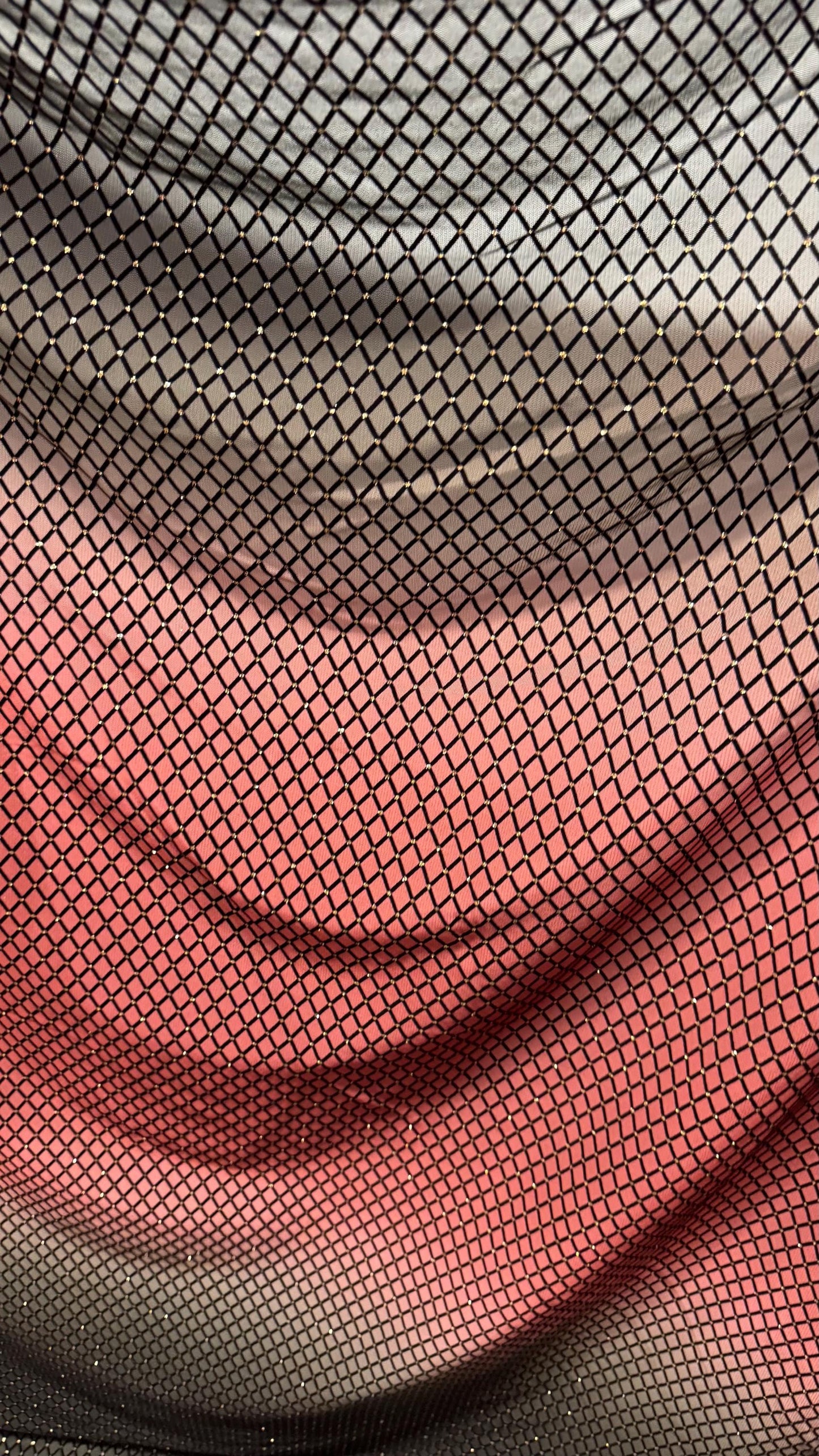 New Ombre design Mauve/Bkack Diamond power  mesh with glitter nylon spandex 4-way stretch 58/60”