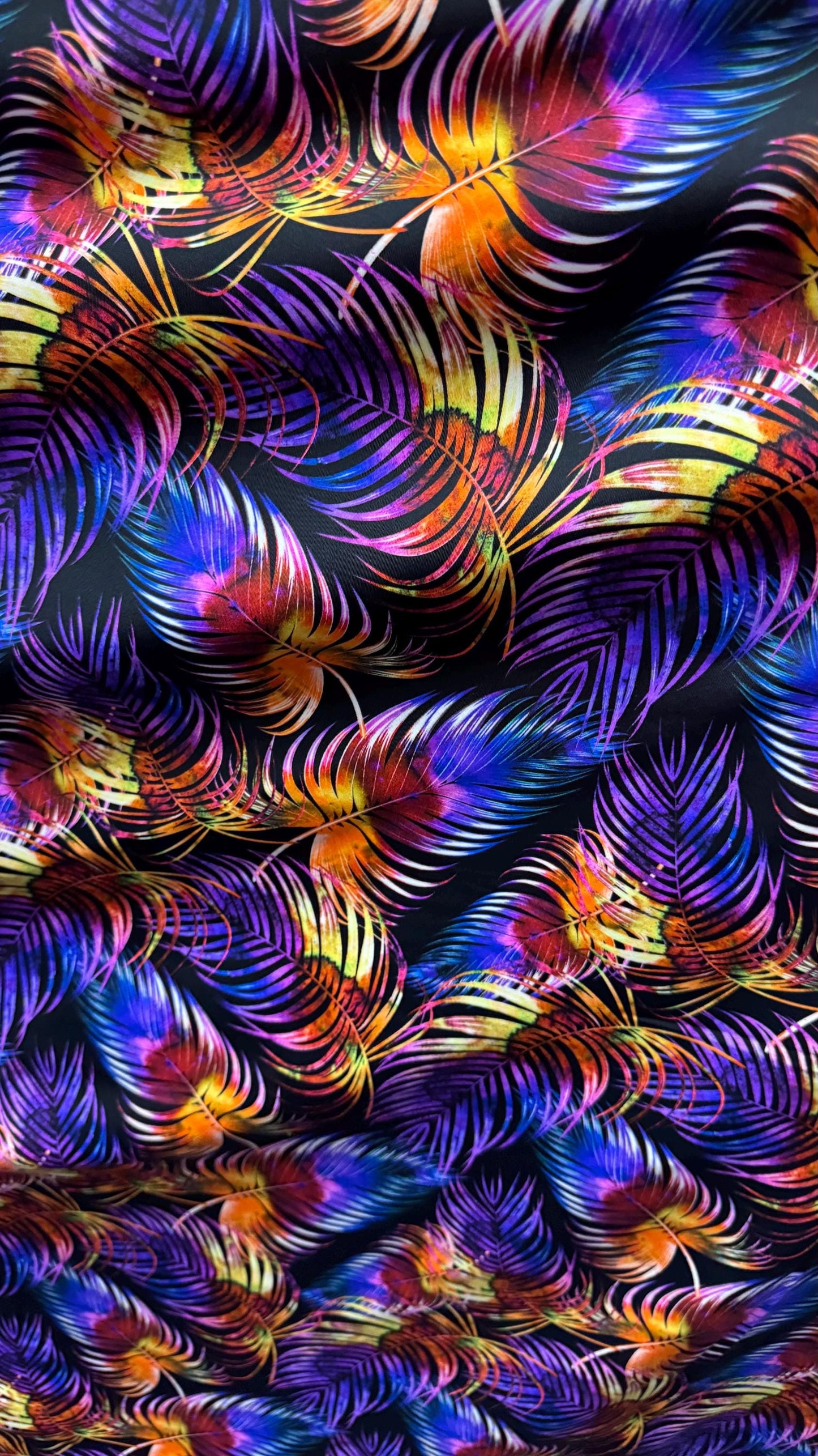 New Tropical Leaf design 58/60" 4-Way Stretch Nylon Spandex Print with fine and smooth texture. Sold by the YD. Ships worldwide from LA