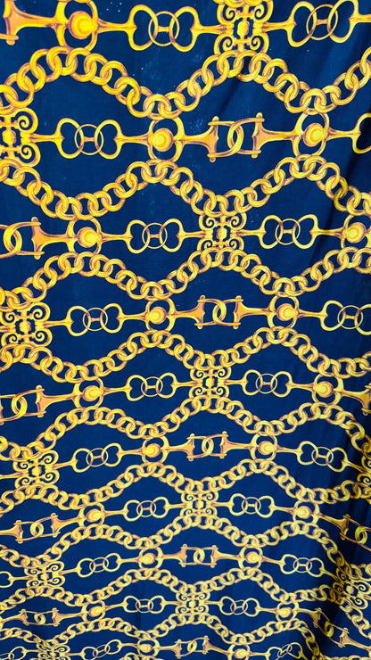 New brand fashion chain and Snake design print on great quality of poly spandex 4-way stretch 58/60” Sold by the YD. Ships Worldwide